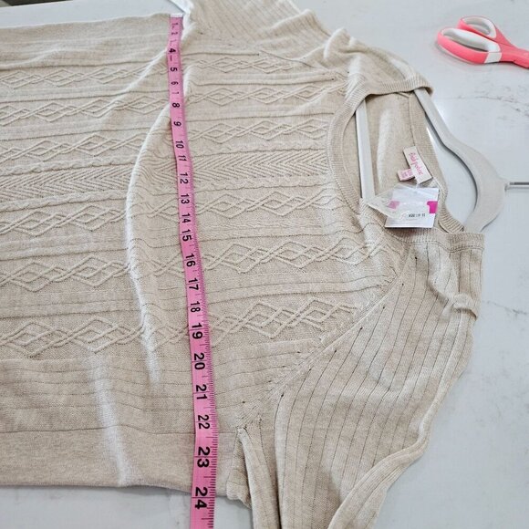 NWT Fresh Produce Sweater XL XXL Olivia Cable Knit Lightwe Cotton Beige Neutral - Picture 9 of 10